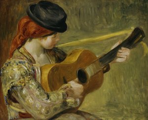 Pige med en guitar, 1897 af Pierre Auguste Renoir