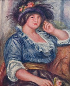 Pige med en rose, 1913, 1923 af Pierre Auguste Renoir