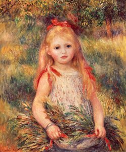 Pige med kornskurve af Pierre-Auguste Renoir (1841-1919), olie på lærred, 65x54 cm af Pierre Auguste Renoir