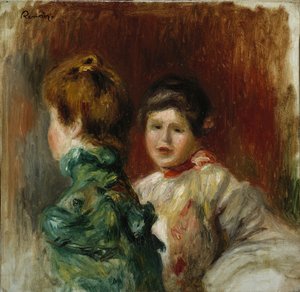 Heads of Two Women, ca. 1895 (olie på lærred) af Pierre Auguste Renoir