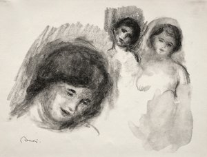 Stenen med tre skitser. af Pierre Auguste Renoir