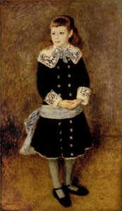 Pigen med det blå bælte ... (olie på lærred) af Pierre Auguste Renoir