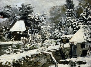 Landskab, Sneeffekt, ca. 1868 af Pierre Auguste Renoir
