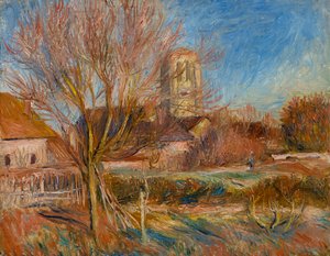 Kirken i Essoyes, ca. 1900 (olie på lærred) af Pierre Auguste Renoir
