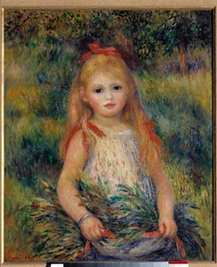 Lille pige med skæret Maleri af Pierre Auguste Renoir (1841-1919) 1888, 65 × 54 cm. São Paulo, kunstmuseum af Pierre Auguste Renoir
