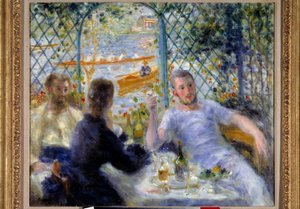 Frokost på restaurant Fournaise eller roerne frokost af Pierre Auguste Renoir