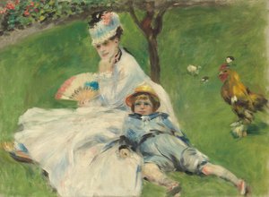 Madame Monet og hendes søn af Pierre Auguste Renoir