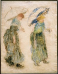 Pige med paraply af Pierre Auguste Renoir