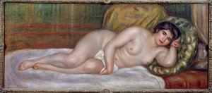 Nøgen kvinde (Gabrielle) Gabrielle Renard (1879-1959) var sygeplejerske til Jean Renoir (1894-1979), søn af maleren. Maleri af Pierre Auguste Renoir (1841-1919) 1907 søn. 0,67x1,6 m Paris, Musee de l