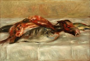 Stilleben med fisk af Pierre Auguste Renoir