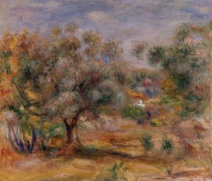 Oliventræ i Les Collettes, ca. 1910-15 (olie på lærred) af Pierre Auguste Renoir