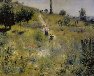 Vej, der fører gennem højt græs af Pierre Auguste Renoir