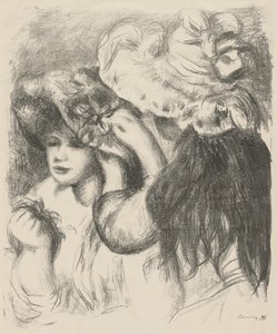 Pinning the Hat, 1897. af Pierre Auguste Renoir