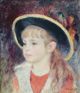 Portræt af en ung pige i en blå hat, 1881