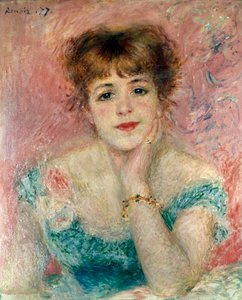 Portræt af skuespillerinden Jeanne Samary, 1877. af Pierre Auguste Renoir