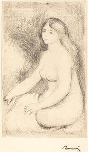 Siddende Badende Baigneuse assise, ca. 1905. af Pierre Auguste Renoir