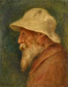 Selvportræt med hvid hat af Renoir, Pierre Auguste (1841-1919) af Pierre Auguste Renoir