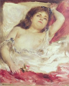 Semi-Nude Woman in Bed: The Rose, før 1872 (olie på lærred)