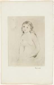 Studie for en kvindelig badegæst af Pierre Auguste Renoir