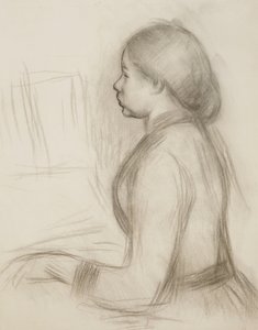 Studie af en ung pige ved klaveret; Studer for en ung pige ved klaveret, af Pierre Auguste Renoir