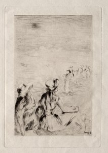 På stranden i Berneval. af Pierre Auguste Renoir
