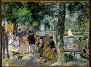 Svømning i Seinen eller "La Grenouillere". Cafebal nær Chatou. Maleri af Pierre Auguste Renoir (1841-1919) 1860 Moskva, Pushkin Museum af Pierre Auguste Renoir