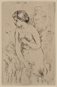 The Bather, ca. 1890 (tusch-ætsning på papir) af Pierre Auguste Renoir