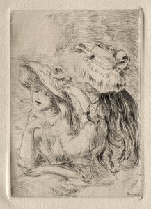 Hattenålen (Berthe Morisots datter og hendes kusine), 1. tallerken af Pierre Auguste Renoir