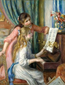 To unge piger ved klaveret, 1892 af Pierre Auguste Renoir