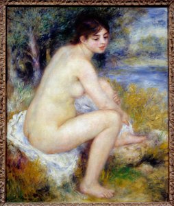 Kvinde nøgen i et landskabsmaleri af Pierre Auguste Renoir (1841-1919) 1883 søn. 0,65 x 0,54 m Paris, Musee de l