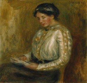 Kvinde læser af Pierre Auguste Renoir