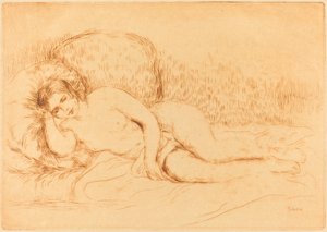 Kvinde tilbagelænet femme sofa, 1906. af Pierre Auguste Renoir