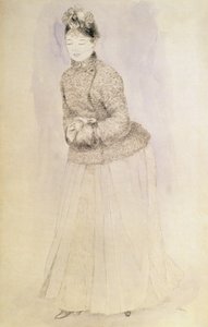 Kvinde med en muffe af Pierre Auguste Renoir
