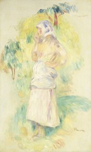 Ung bonde spiser et æble; Bondepige spiser et æble, ca. 1894 af Pierre Auguste Renoir