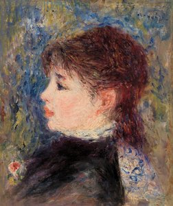 Ung kvinde med rose af Pierre Auguste Renoir