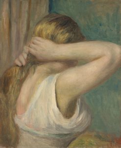 Ung pige med løftede arme, ca. 1895 (olie på lærred) af Pierre Auguste Renoir