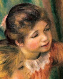 Unge piger ved klaveret, detalje af Pierre Auguste Renoir