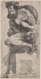 Ignudo (efter Michelangelo) af Pierre Biard the Younger
