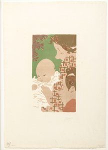 Andrée Terasse med sønnen Jean og broderen Pierre Bonnard Scene de famille af Pierre Bonnard