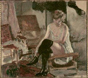 Studie af en ung kvinde på sin lange chaiselong af Pierre Bonnard