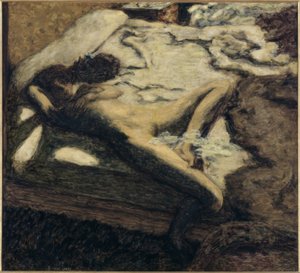 Kvinde døsende på en seng, eller Indolente af Pierre Bonnard