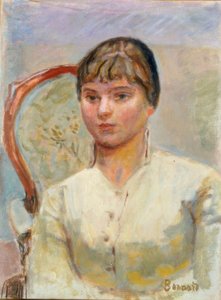 Ung kvinde i lænestol af Pierre Bonnard
