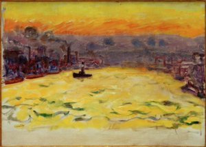Havnen, solnedgang af Pierre Bonnard