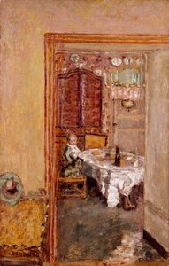 Lille dreng i spisestuen. Maleri af Pierre Bonnard (1867-1947) 1898 Engelsk privat samling af Pierre Bonnard