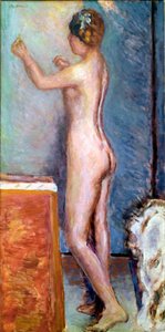Nøgen på blå baggrund maleri af Pierre Bonnard (1867-1947) 1915 Solothurn, Silvan Kocher Collection