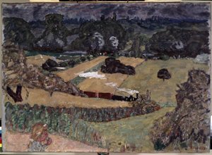 Landskab med godstog. Maleri af Pierre Bonnard (1867-1947) af Pierre Bonnard