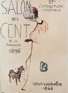Plakat, der reklamerer for den 23. udstilling af Salon des Cent, 1896