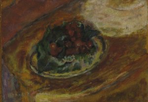 Still Life: Cherries, c.1942 (Olie på træpanel) af Pierre Bonnard