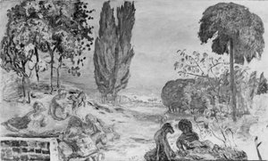Sommeraften (olie på lærred) af Pierre Bonnard