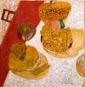 Bordhjørne Still Life of Fruit. Maleri af Pierre Bonnard (1867-1947) 1935 Dim. 67x63,5 cm Paris, Musee national d